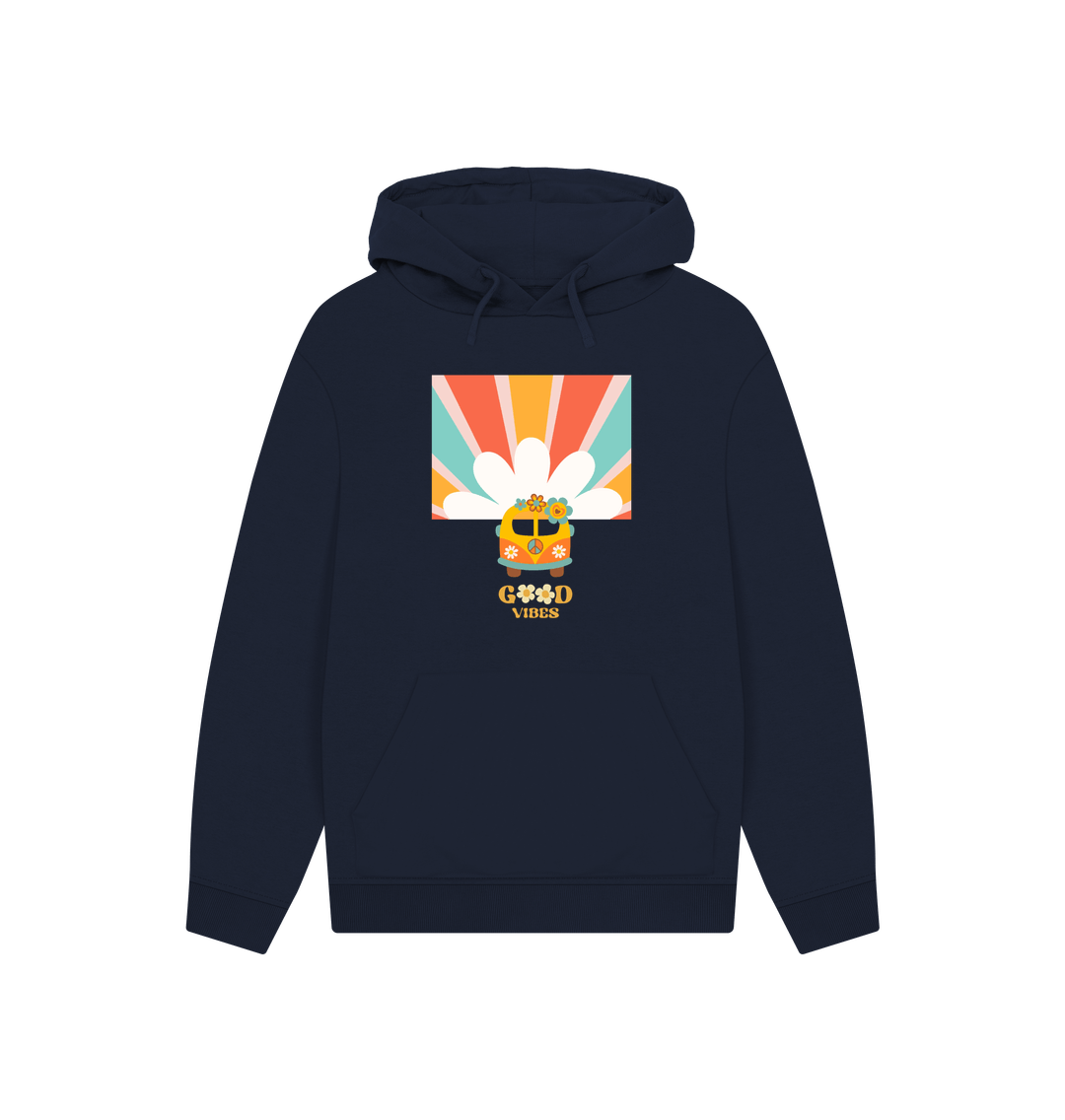 Navy Printed Hoody