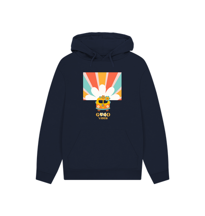 Navy Printed Hoody