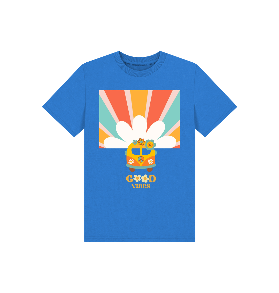 Bright Blue Printed Kids T-Shirt