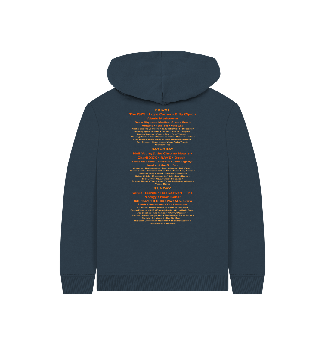 Navy Blue Printed Kids Hoodie