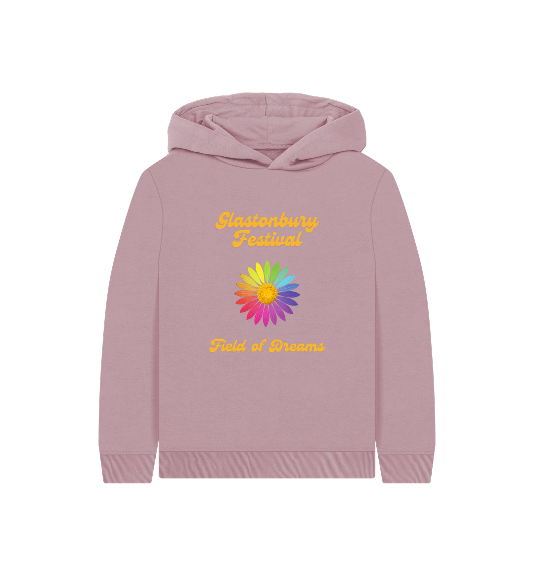 Mauve Printed Kids Hoodie