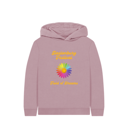 Mauve Printed Kids Hoodie