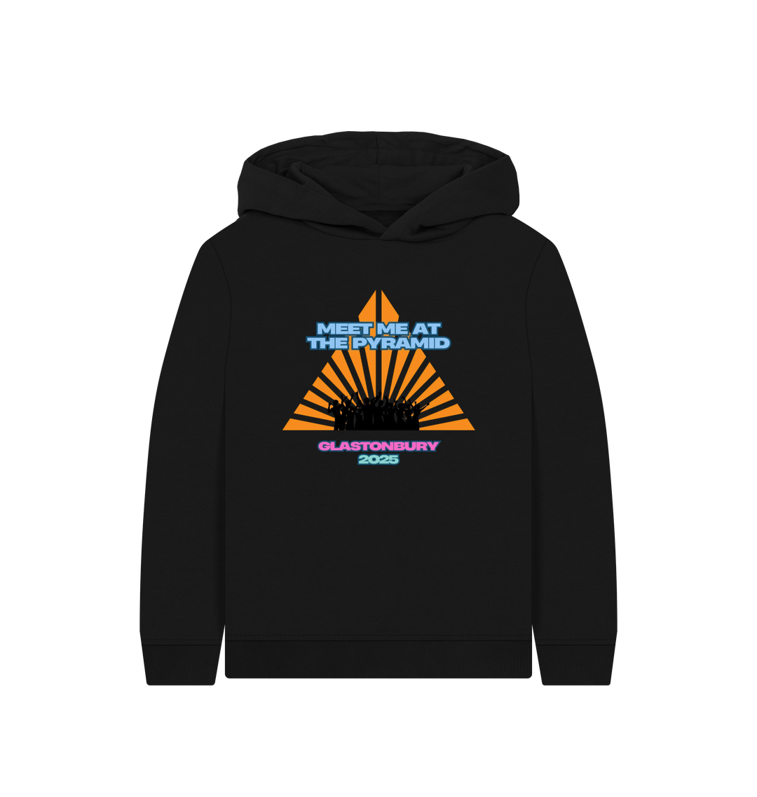 Black Printed Kids Hoodie