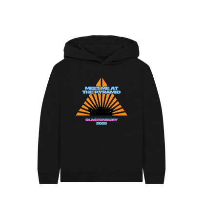 Black Printed Kids Hoodie