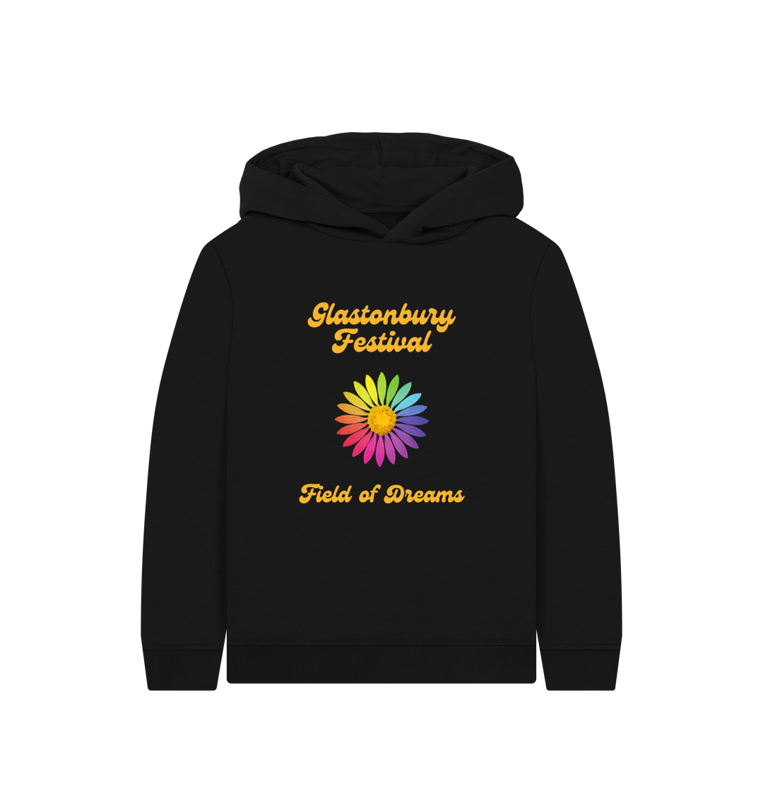 Black Printed Kids Hoodie