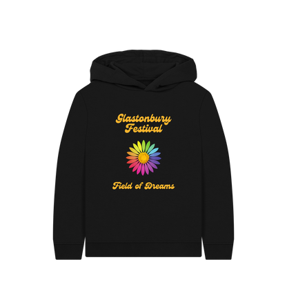 Black Printed Kids Hoodie