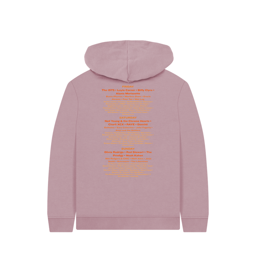 Mauve Printed Kids Hoodie