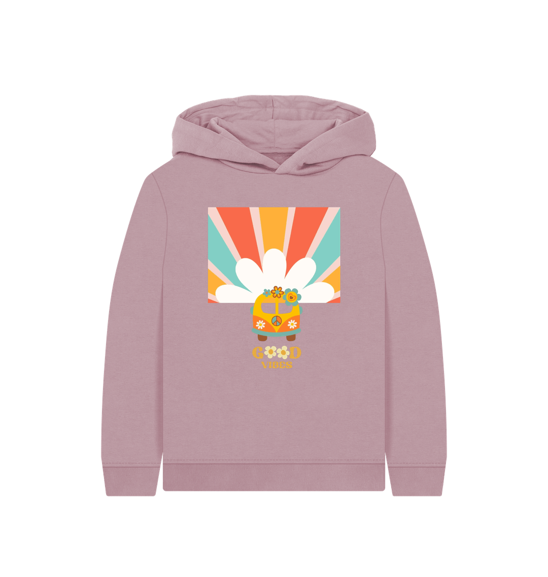 Mauve Printed Kids Hoodie