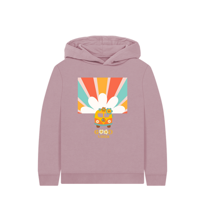 Mauve Printed Kids Hoodie