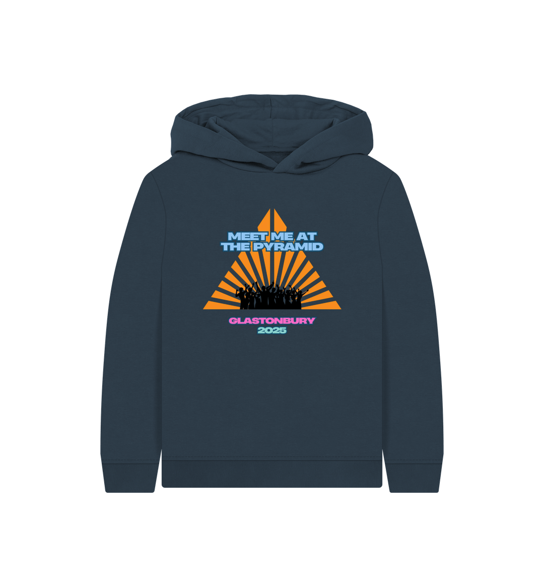 Navy Blue Printed Kids Hoodie