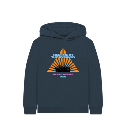 Navy Blue Printed Kids Hoodie