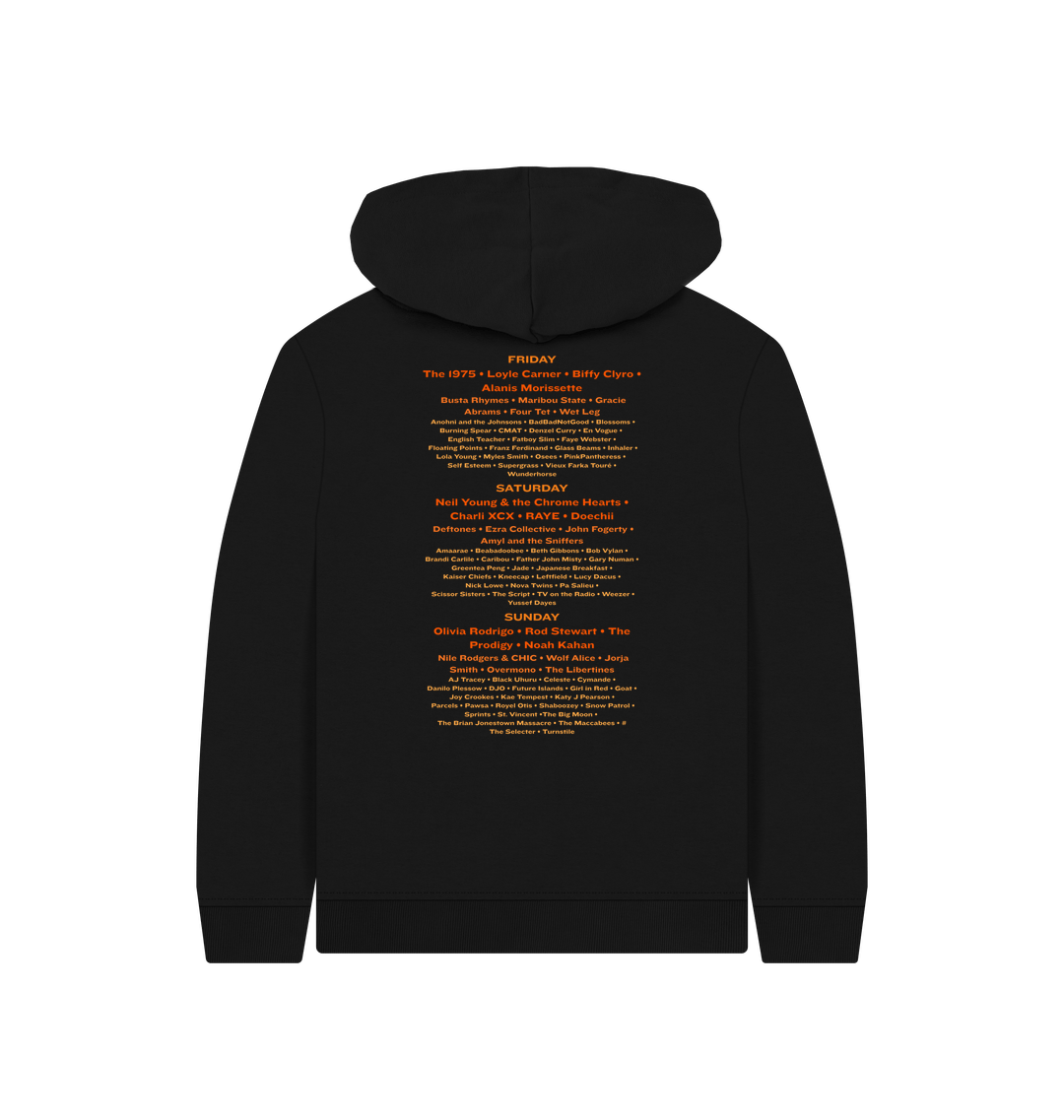 Black Printed Kids Hoodie